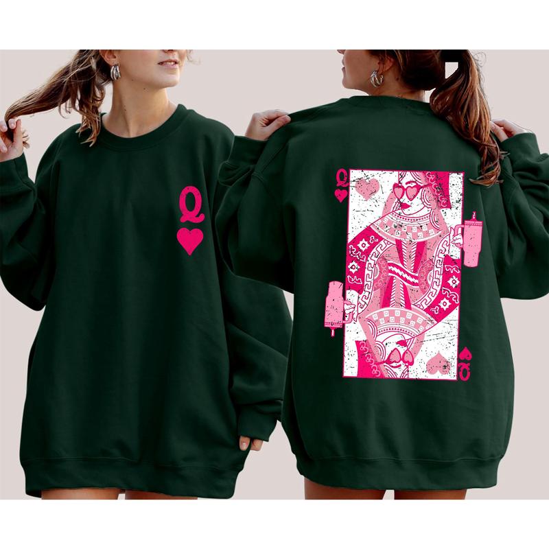 Queen of Hearts, Cards, Games, Valentine's Day Sweatshirt