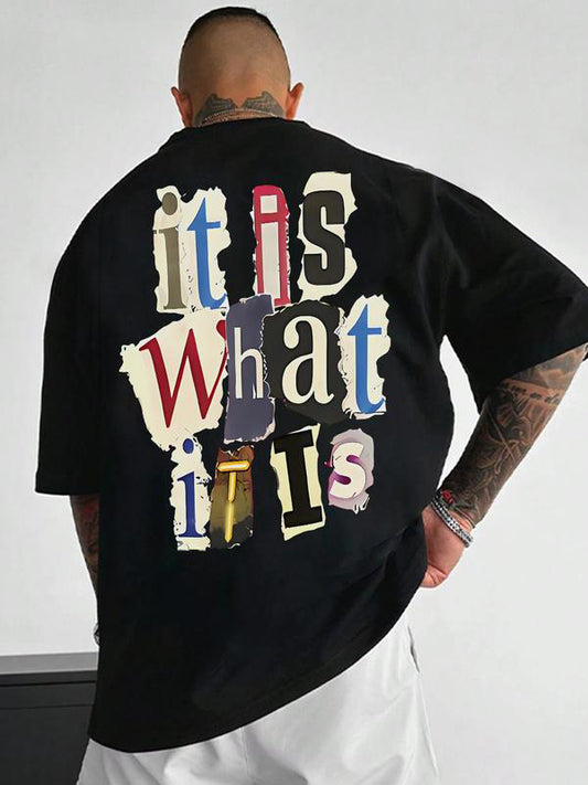 Men's Letter Print Round Neck T-Shirt / Hoodie / Sweatshirt