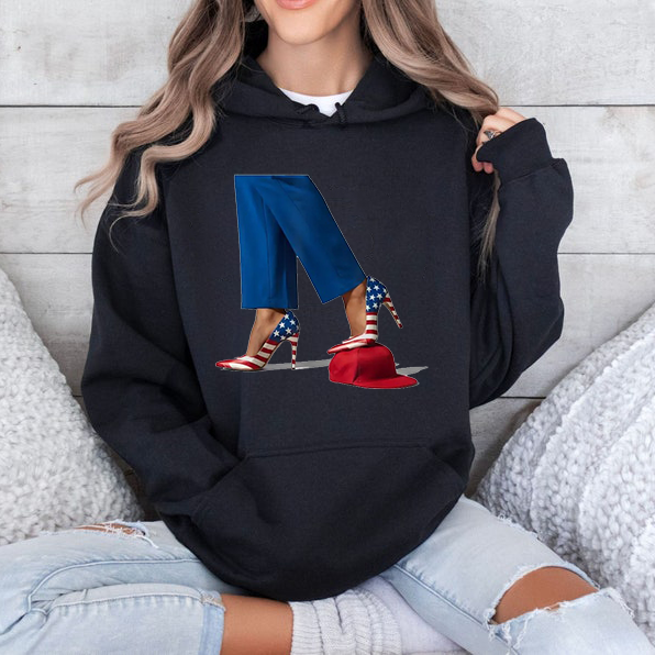 Kamala Harris With High Heels Stepping On Red Hat T-Shirt/Sweatshirt/Hoodie