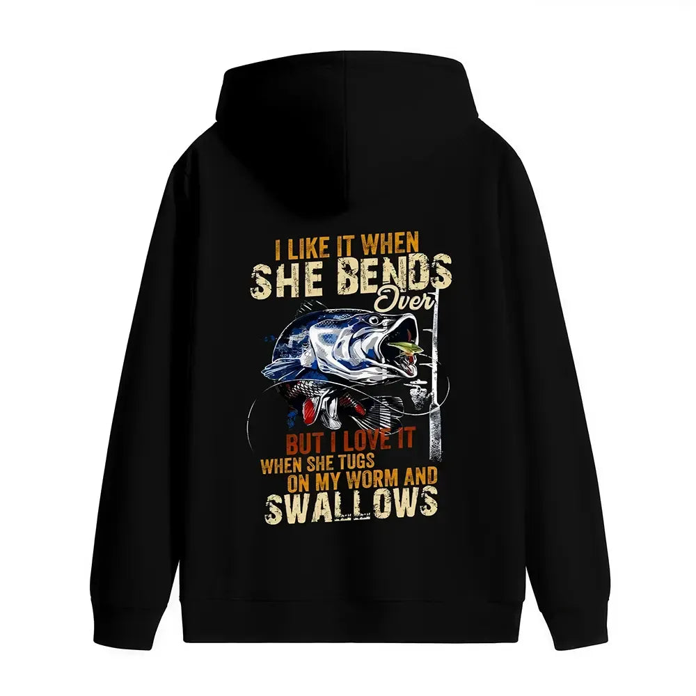 I Like When She Bends Over But I Love It When She Tugs On My Worm And Swallows T-Shirt / Sweatshirt / Hoodie