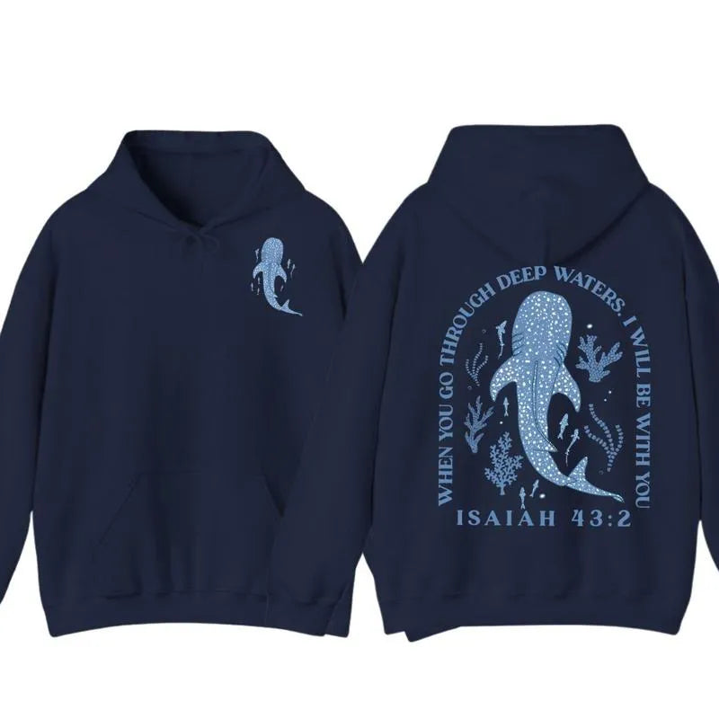 Whale Shark Isaiah 43:2 Christian Ocean Theme T-Shirt/Sweatshirt/Hoodie
