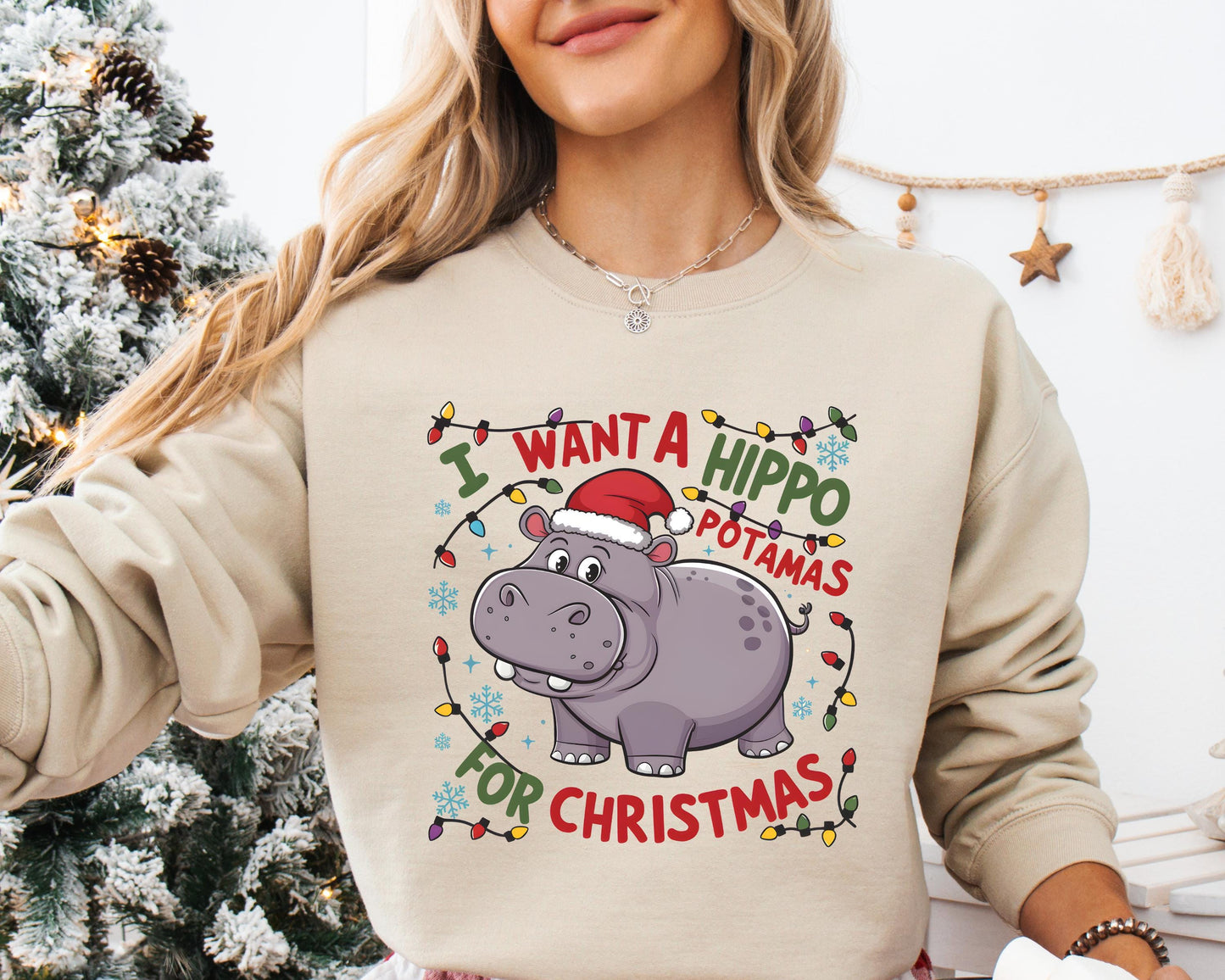 Cute A Hippopotamus For Christmas T-Shirt / Sweatshirt