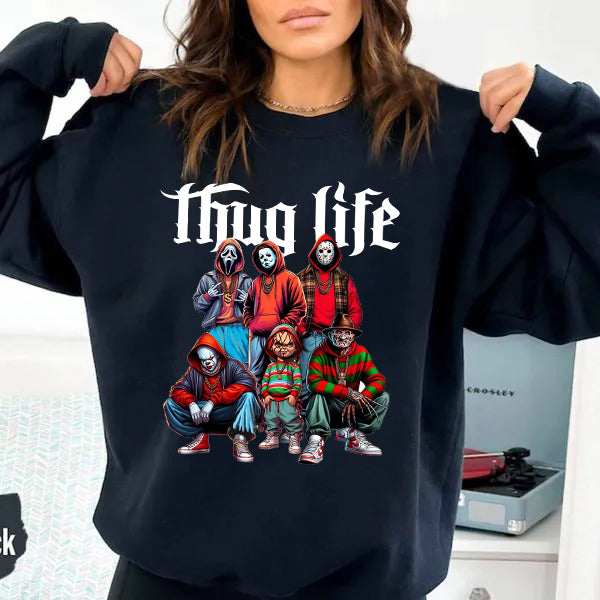 Thug Life Vintage Halloween Spooky Graphic T-Shirt/Sweatshirt/Hoodie