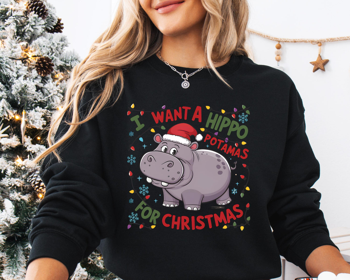 Cute A Hippopotamus For Christmas T-Shirt / Sweatshirt