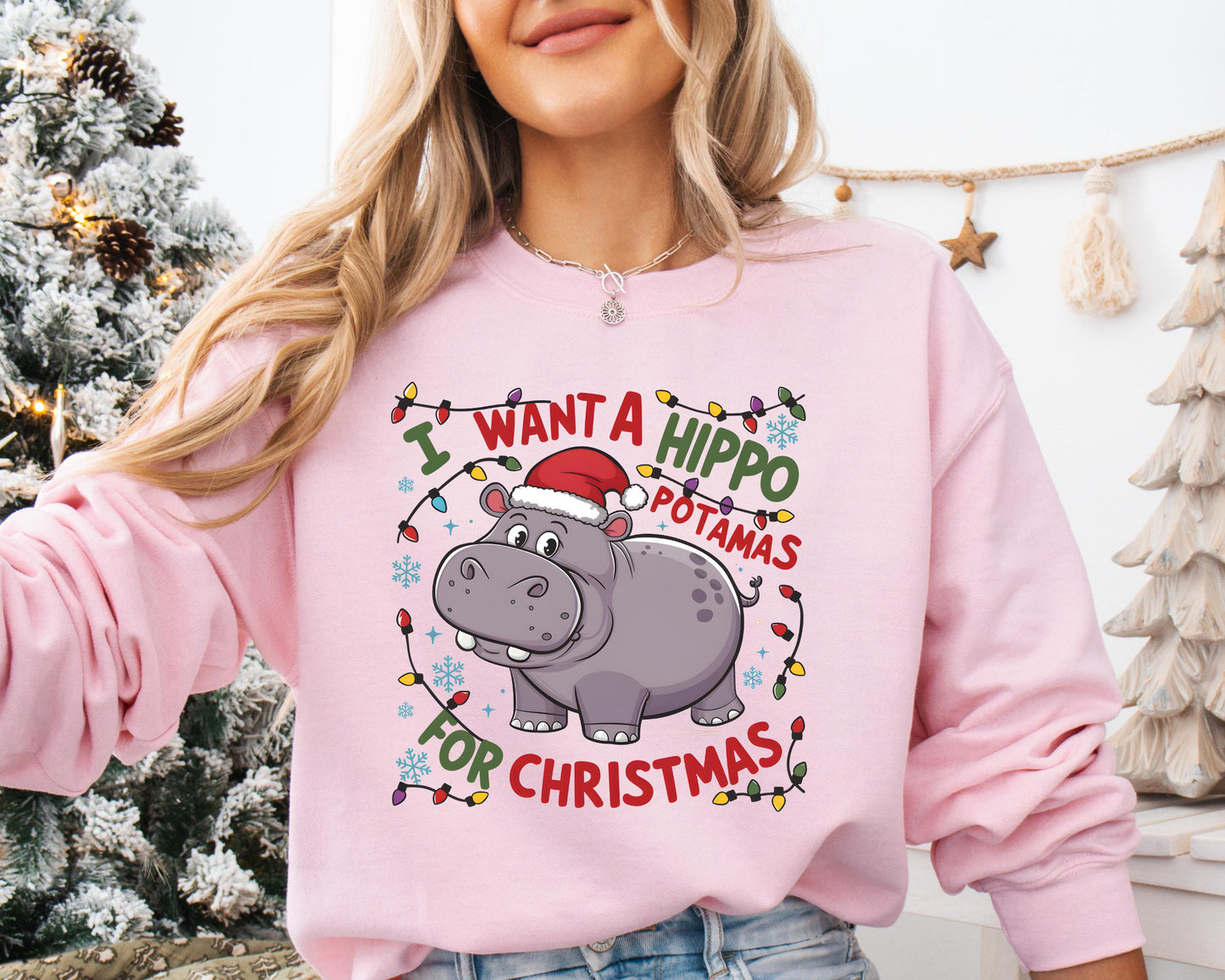 Cute A Hippopotamus For Christmas T-Shirt / Sweatshirt