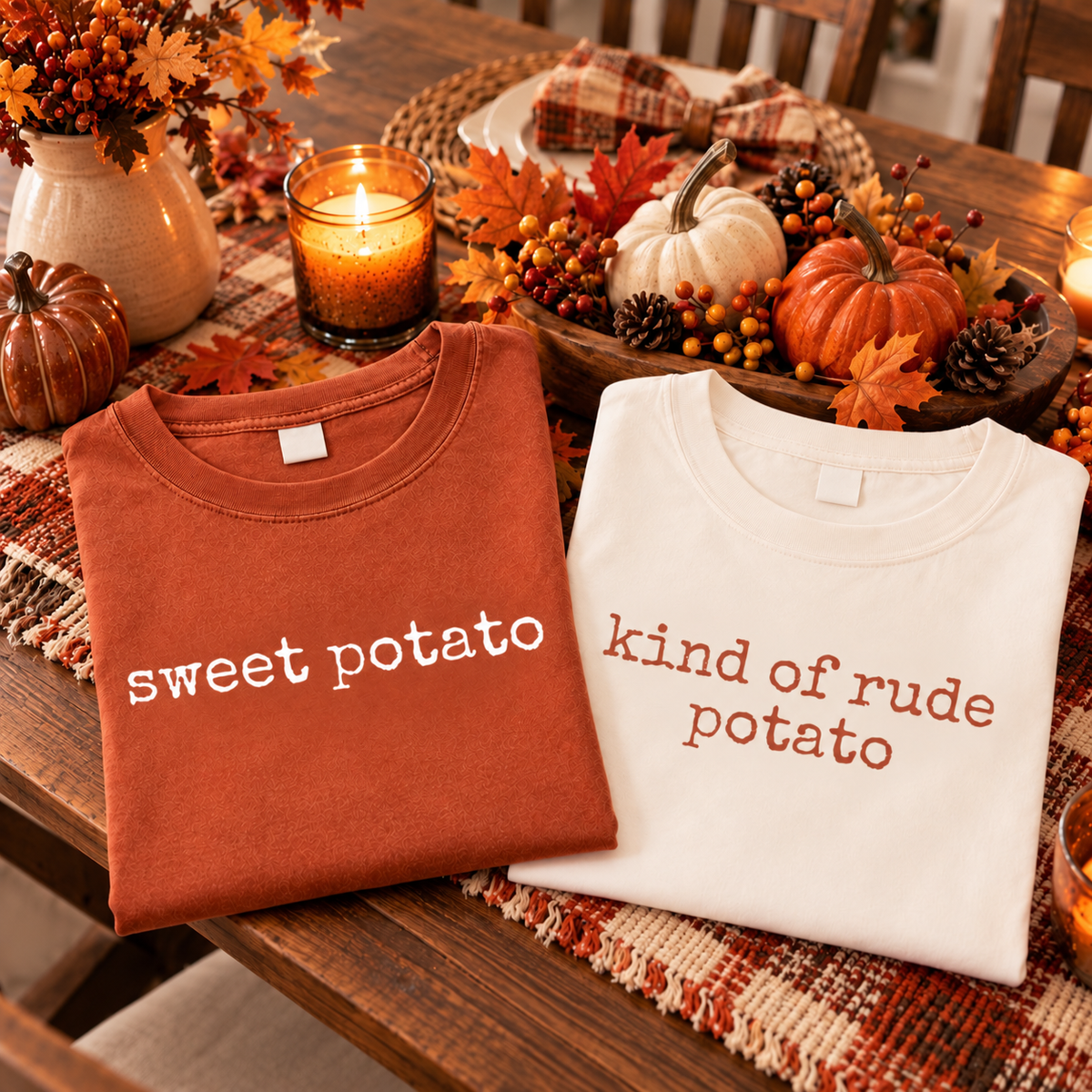 Matching Thanksgiving Funny Sweet Potato Kind of Rude Potato T-Shirt / Sweatshirt / Hoodie