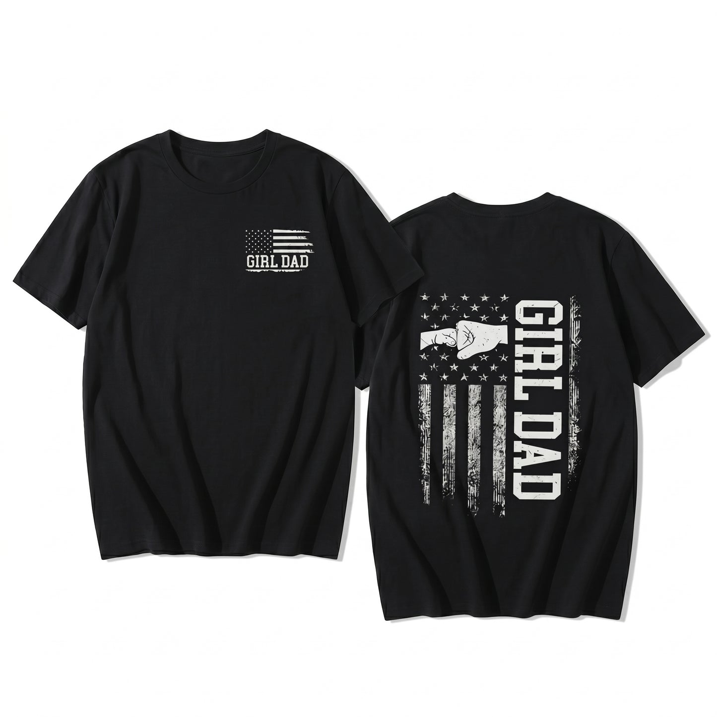 Girl Dad American Flag Graphic Proud Father T-Shirt / Sweatshirt / Hoodie