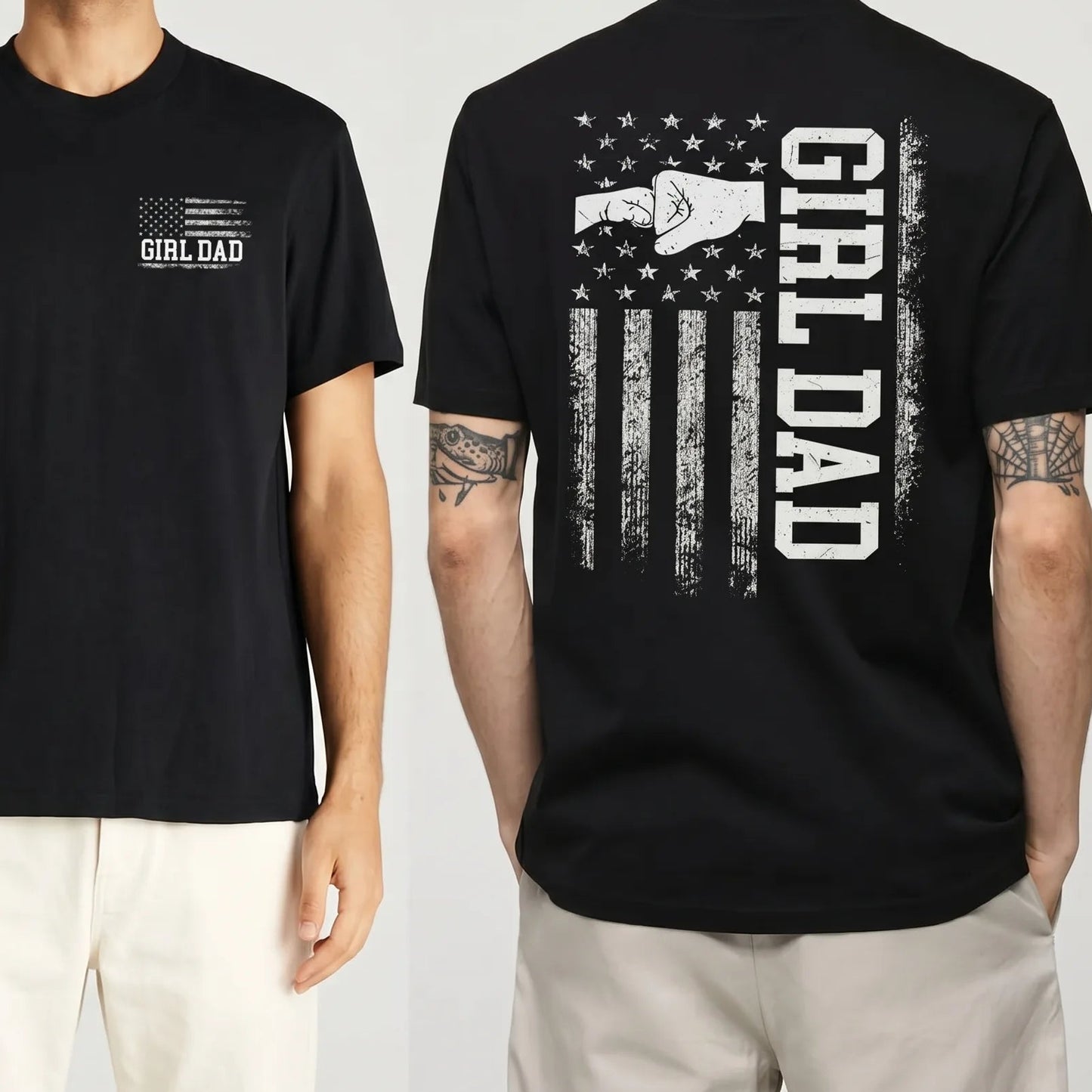 Girl Dad American Flag Graphic Proud Father T-Shirt / Sweatshirt / Hoodie