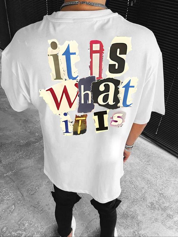Men's Letter Print Round Neck T-Shirt / Hoodie / Sweatshirt