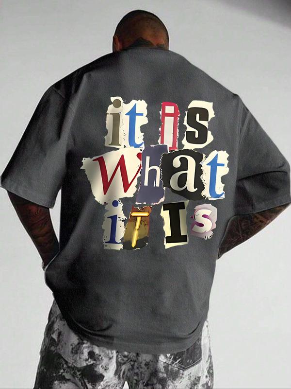 Men's Letter Print Round Neck T-Shirt / Hoodie / Sweatshirt