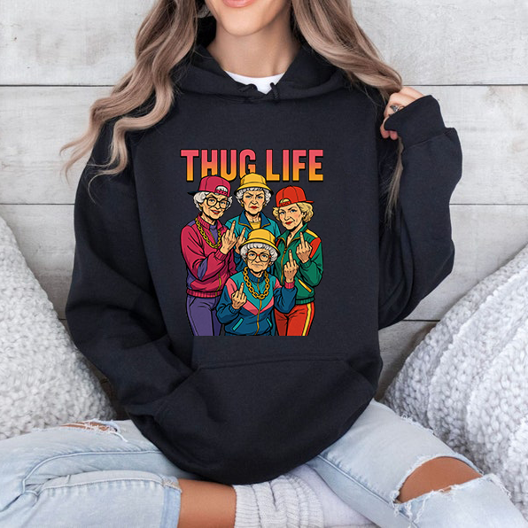 Golden Granny Thug Life Middle Finger T-Shirt/Sweatshirt/Hoodie