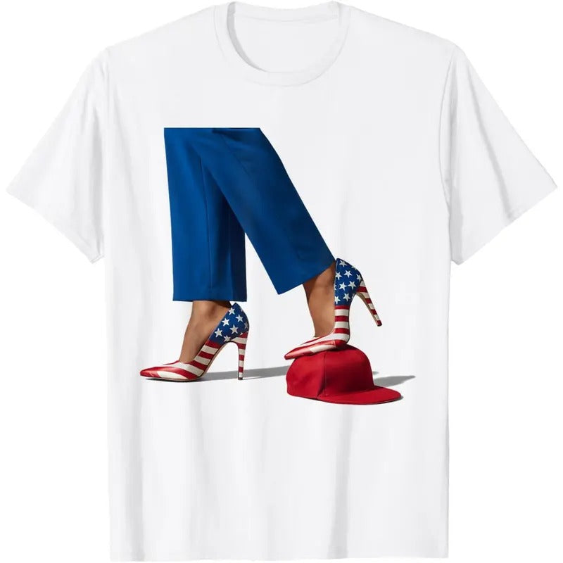 Kamala Harris With High Heels Stepping On Red Hat T-Shirt/Sweatshirt/Hoodie
