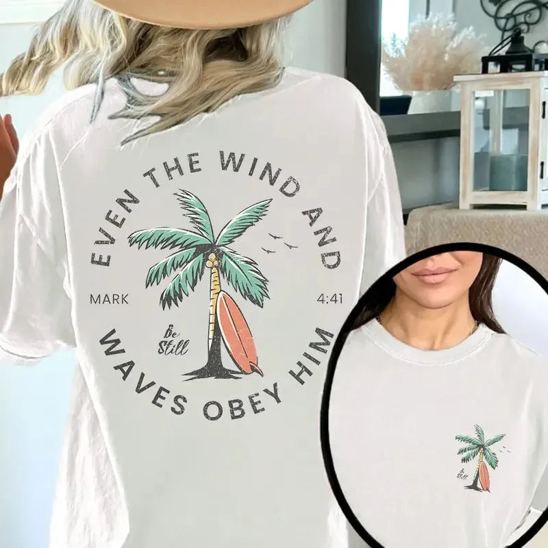 Christian Bible Verse Pattern Trendy Coconut Tree T-Shirt/Sweatshirt/Hoodie