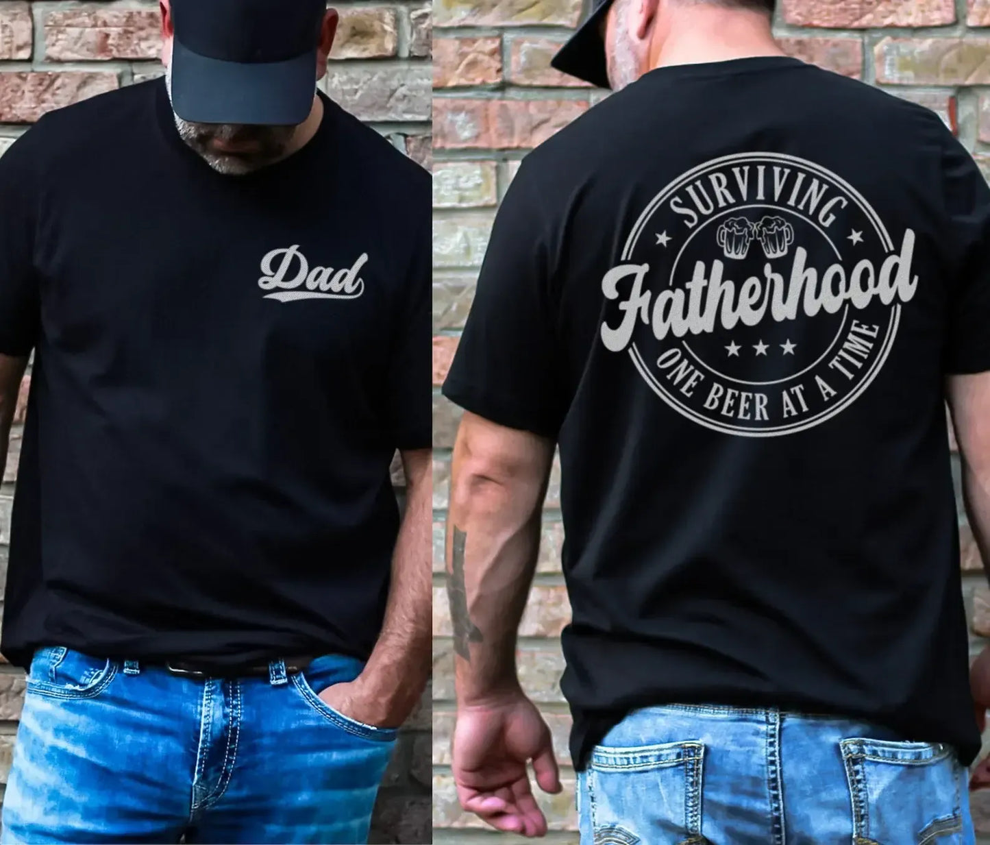 Surviving Fatherhood One Beer At A Time Funny Dad Graphic T-Shirt / Sweatshirt / Hoodie